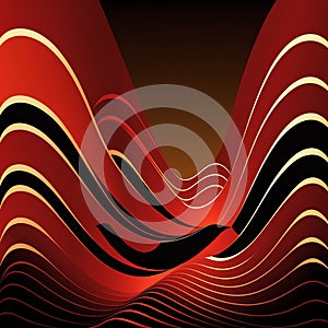 Curves graphic red black wave abstract background