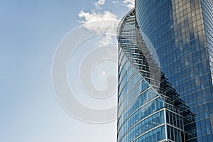 Curves of modern glass building