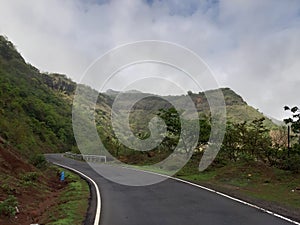 Curvey road on the hills at mount Abu.