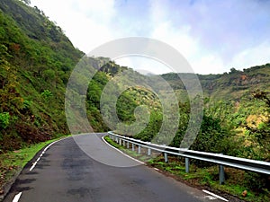 Curvey road on the hills at mount Abu. photo