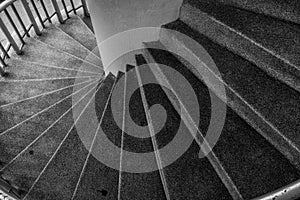 Curvilinear stairs. Top view of modern architecture detail photo