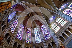 Chartres Cathedral Stained Glass Ã¢â¬â High Altar, France photo