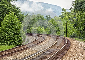 Curving Double Railroad Tracks