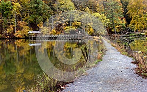 Curving Path Leads to Fishing Pavilion on Steele Creek Lake photo