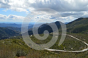 Curving Road  Angeles National Forest Mountainside San Gabriel Mountains Peak Overcast
