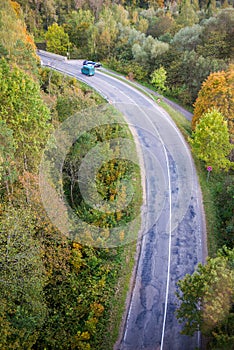 Curving road in countryside