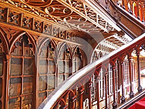 Curving Staircase in a Bookstore, Porto, Portugal