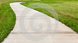 Curving trail path at the beautiful golf course