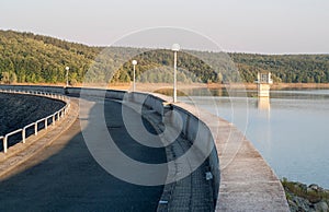 Curvy concrete dam wall
