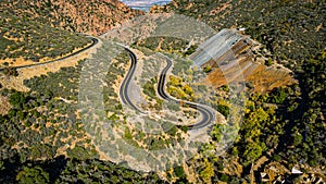 A Curvy mountain road in Arizona