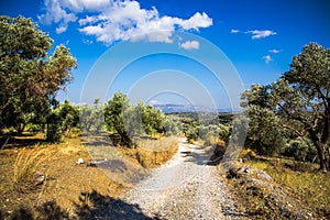 Curvy mountain road in Mediterranean mountains