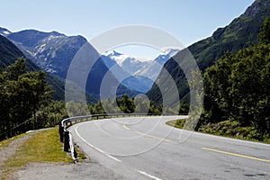 Curvy mountain road in Norway