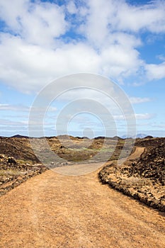 Curvy path on Island of Los Lobos, Canary Islands