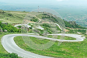 Curvy road down the mountain