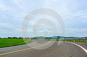 Curvy Road Of Fresh Green in country town