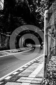 a curvy Road at Menteng, Jakarta. photo