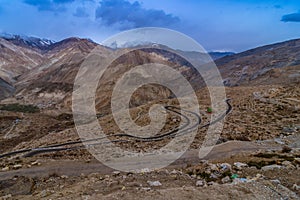 Curvy Road in Nako Village, Kinnaur Valley, Himachal Pradesh