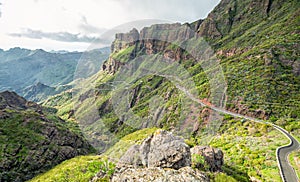 Curvy road to Masca village