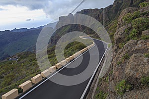 Curvy road to Masca village in Tenerife
