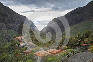 Curvy road to Masca village in Tenerife