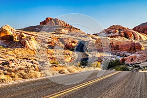 Curvy Road at Valley of Fire State Park near Las Vegas, Nevada