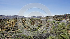 curvy serpentine roads on teide volcano