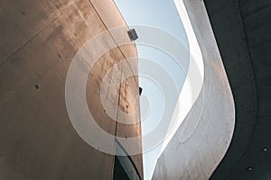 The curvy shape of MAXXI in Rome