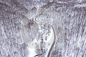 Curvy Winding Road and Mountain Stream