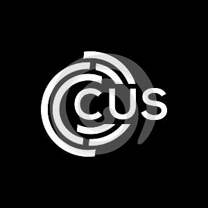 CUS letter logo design on black background. CUS creative initials letter logo concept. CUS letter design