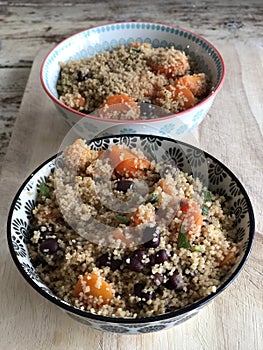 Cus cus meal in a vegetarian restaurant