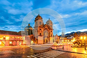 Cusco, Peru - Plaza de Armas and Church of the Society of Jesus