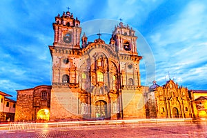 Cusco, Peru - Plaza de Armas and Church of the Society of Jesus