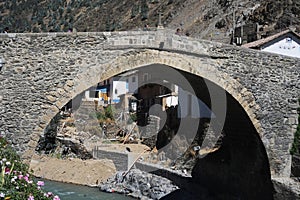 Historic colonial bridge Carlos lll paucartambo town peru photo