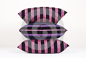 Cushion in pink and black