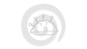 Cushion with pins icon animation