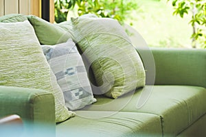 Cushion on sofa