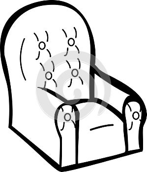 Cushioned armchair vector illustration