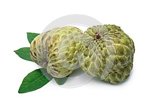 Custard apple on white background.