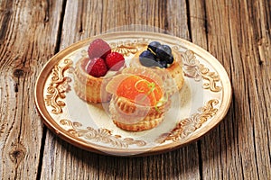 Custard filled puff pastries