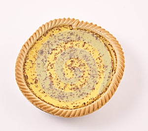 Custard Tart on a White background.