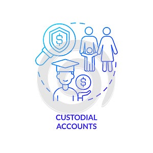 Custodial accounts blue gradient concept icon