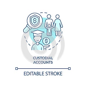 Custodial accounts turquoise concept icon