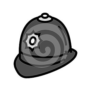 custodian hat cap color icon vector illustration