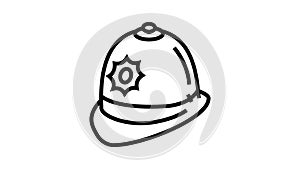 custodian hat cap line icon animation