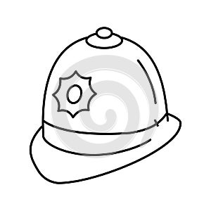 custodian hat cap line icon vector illustration