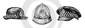 Custodian helmet, british police woman uniform hat, British Bobby police hat, UK police hat photo