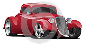 Custom American Red Hot Rod Car Isolated Vector Illustration photo