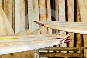 Custom Balsa Wood Surfboard Making photo