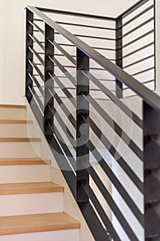 Custom Black Metal Stair Railing