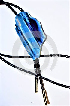 Custom Blue Agate Bolo Tie